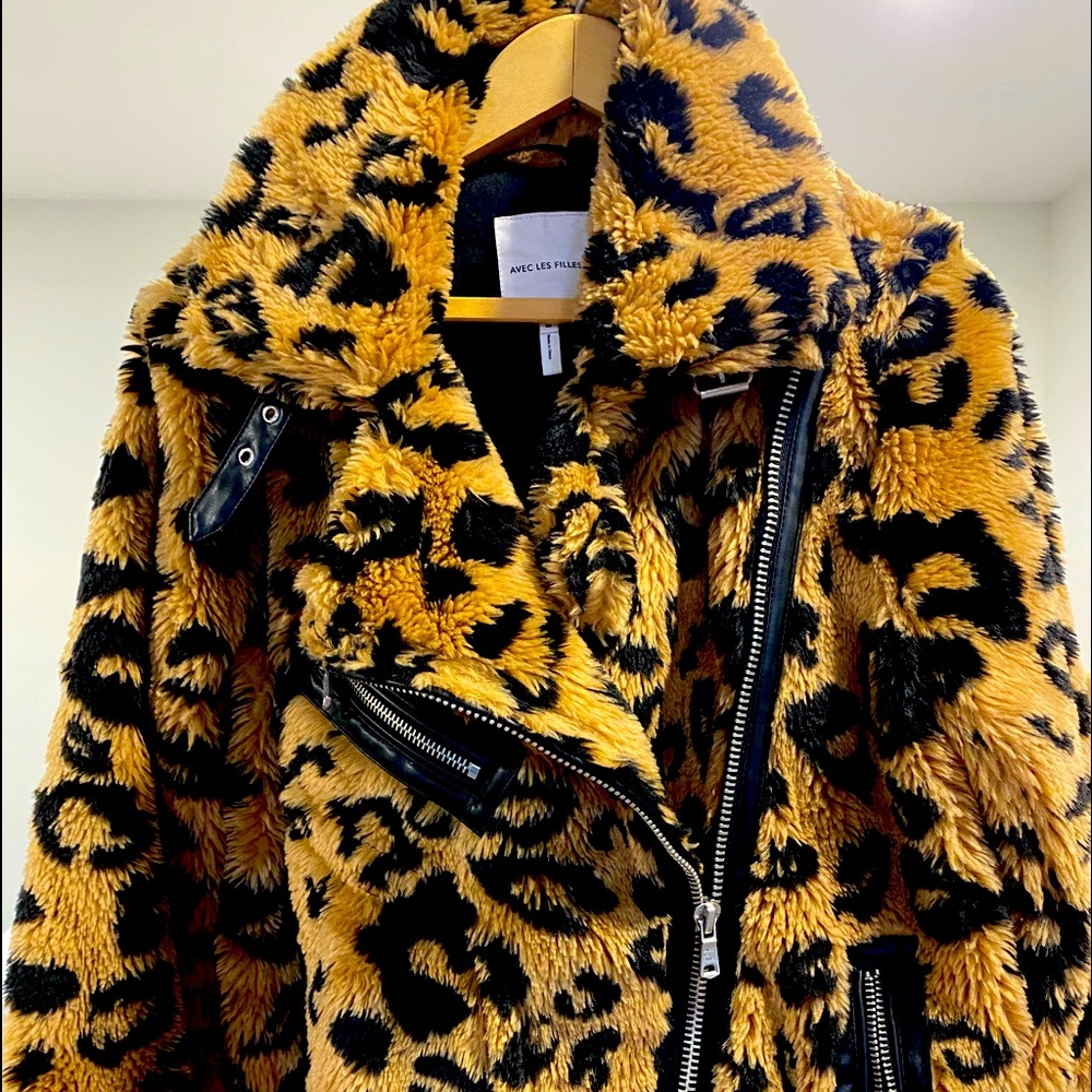 AVEC LES FILLES Faux Fur Jacket